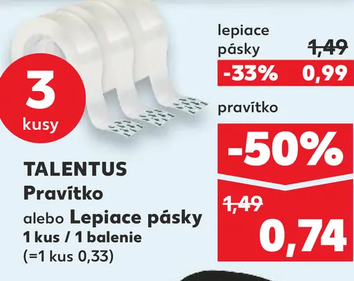 TALENTUS Pravítko alebo Lepiace pásky