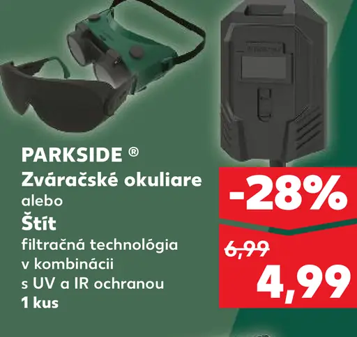 Parkside Zváračské okuliare alebo štít