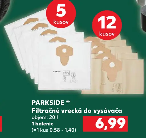 PARKSIDE Filtračné vrecká do vysávača