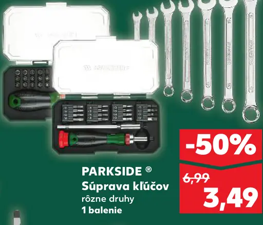Parkside Súprava kľúčov rôzne druhy