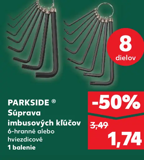Parkside Súprava imbusových kľúčov