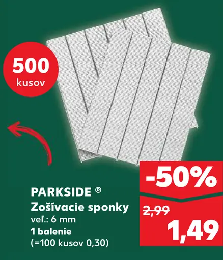 Parkside Zošívacie sponky