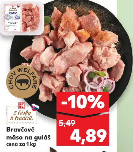 Bravčové mäso na guláš