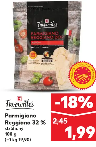 K Classic Parmigiano Reggiano 32 % strúhaný