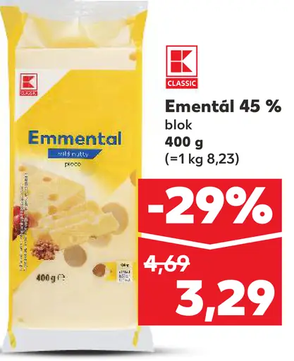 Emmentál 45 % blok