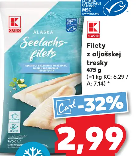 K-Classic Filety z aljašskej tresky