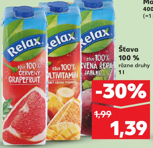 Relax červený grapefruit šťava