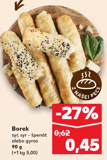 Borek syr, syr-špenát alebo gyros