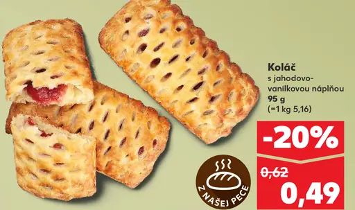 Koláč s jahodovo-vanilkovou plnkou