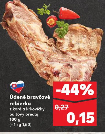 Bravčové rebrá z boku údené