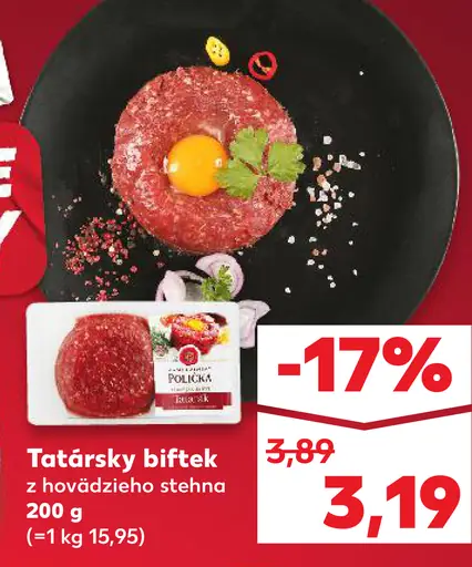 Tatársky biftek z hovädzieho stehna