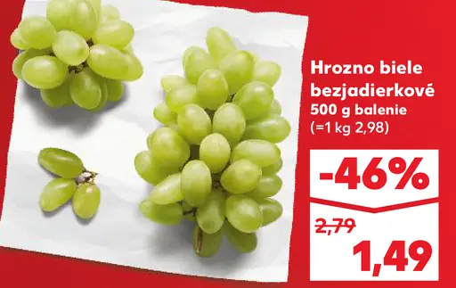 Hrozno biele bezjadierkové