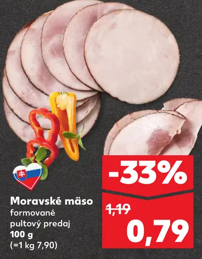 Moravské mäso formované putový predaj