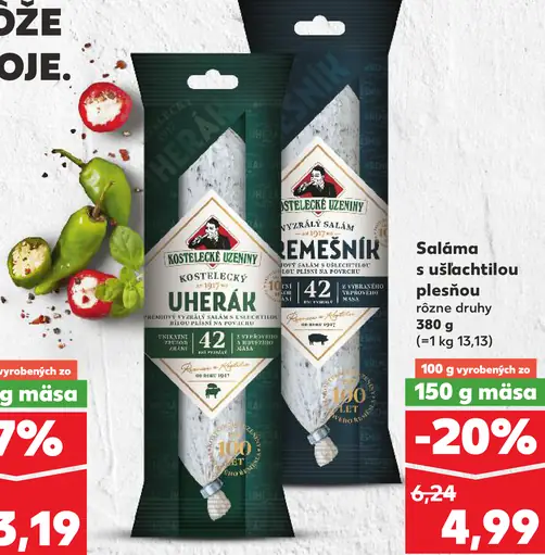 Kostelecké Uherák Salám s ušľachtilou plesňou