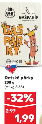 Gašparík Detské párky