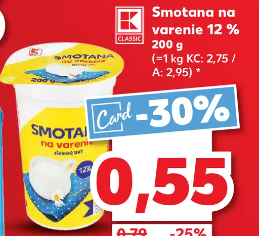 K-Classic smotana na varenie 12%