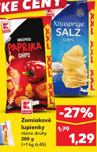 K-Classic Zemiakové lupienky rôzne druhy