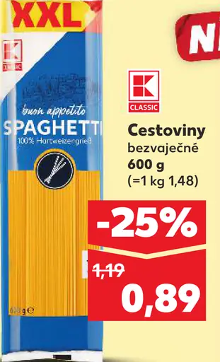 K-Classic Cestoviny bezvaječné
