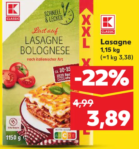 K Classic Lasagne Bolognese