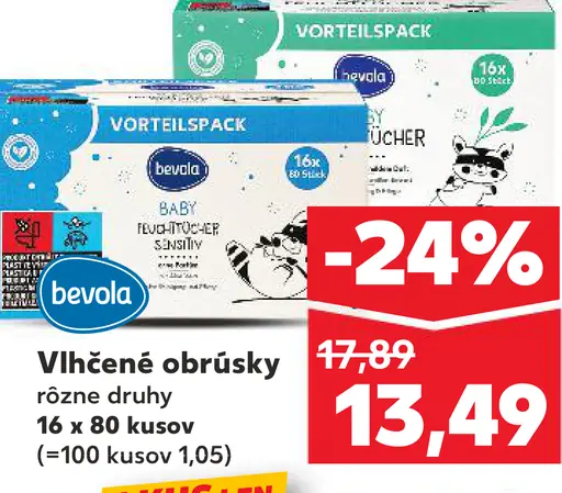 Bevola Vlhčené obrúsky