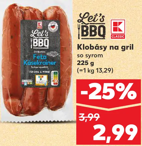 Let's BBQ Klobásy na gril so syrom