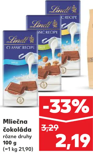 Lindt Mliečna čokoláda