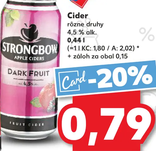 Strongbow cider plechovka