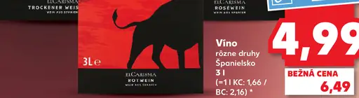 El Carisma Vino rôzne druhy