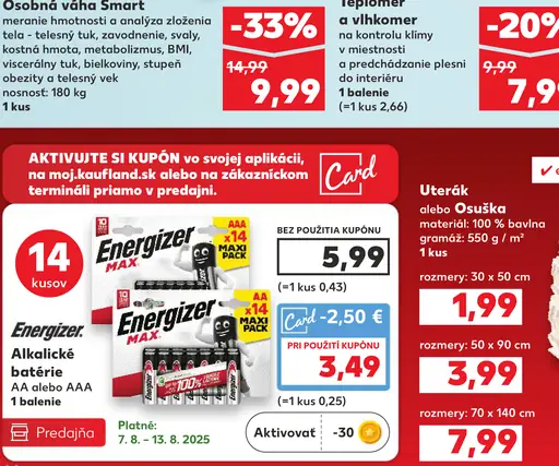 Uterák alebo Osuška extra hrubé 550 g/m²