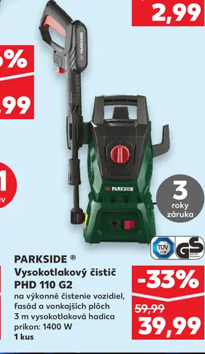 PARKSIDE Vysokotlakový čistič PHD 110 G2