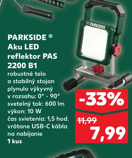 PARKSIDE Aku LED reflektor PAS 2200 B1