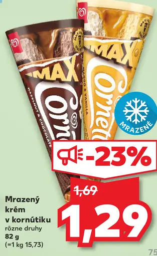Mrazený krém v kornútiku