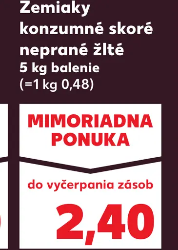 Zemiaky konzumné skoré nepravé žlté