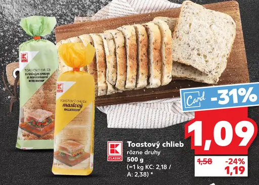 K-Classic Toastový chlieb