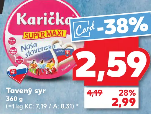 Tavený syr Karička Super Maxi