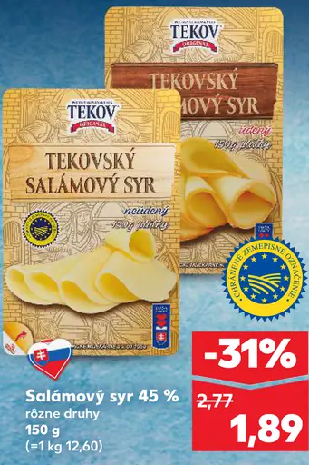 Tekovský salámový syr 45%