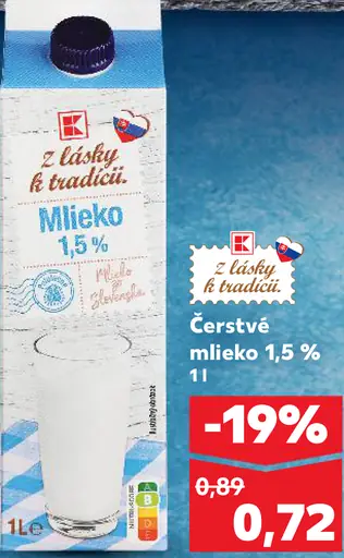 Čerstvé mlieko 1,5%