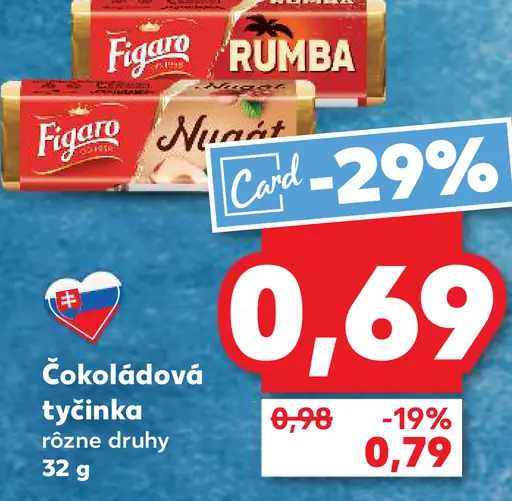 Figaro Rumba a Nugát čokoládové tyčinky