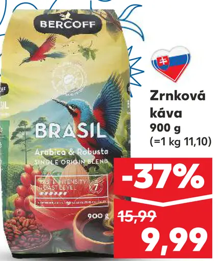 Bercor Brasil zrnková káva