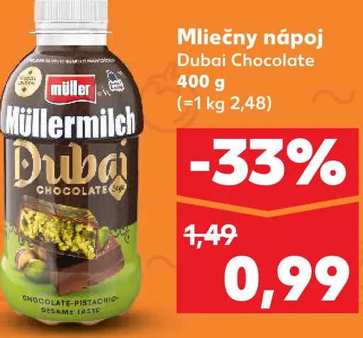Müller Müllermilch Dubai Chocolate Style mliečny nápoj
