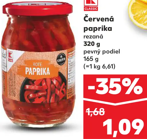 K-Classic Červená paprika rezaná