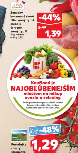 Zemiaky konzumné, skoré žlté, varný typ A alebo B, červené, varný typ B