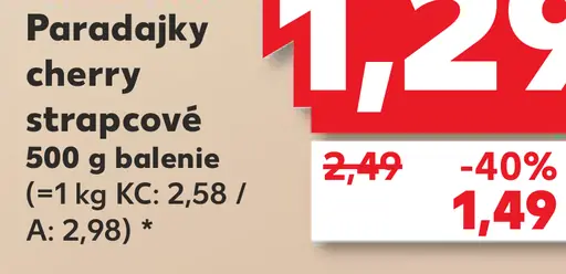 Paradajky cherry strapcové