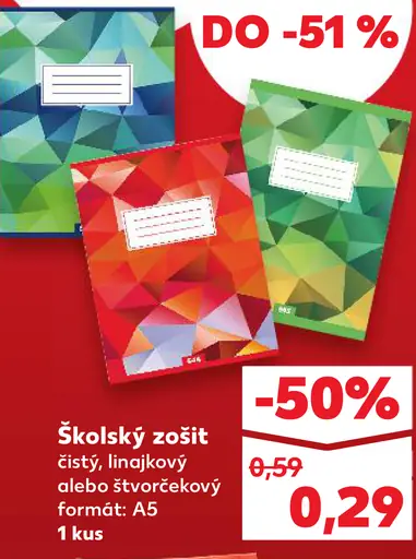 Školský zošit čistý, linajkový alebo štvorčekový