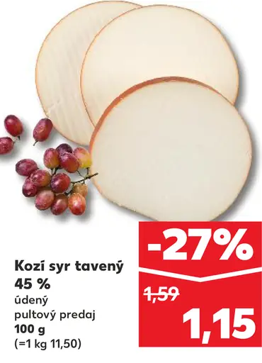 Kozí syr tavený 45% údený