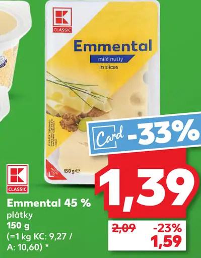 Classic Emmental 45% plátky