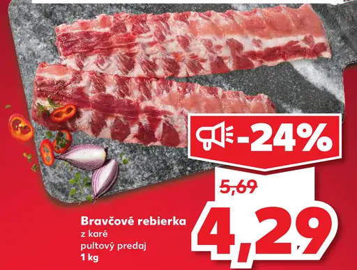 Bravčové rebrá pultový predaj