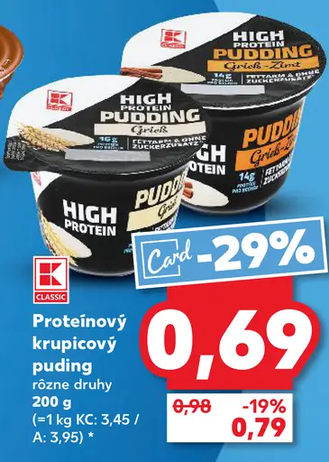 K-Classic High Protein Krupicový puding