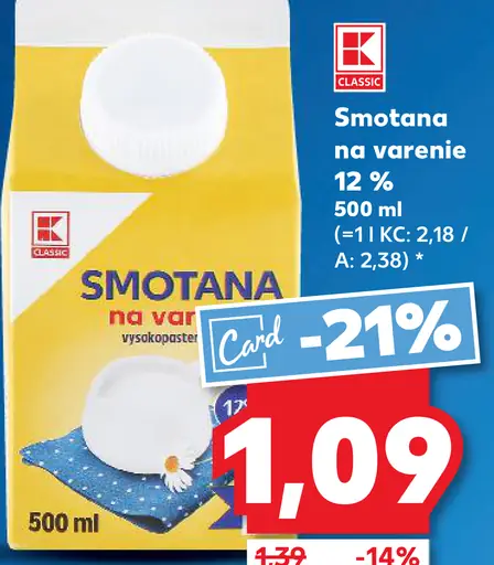 K-Classic smotana na varenie 12%