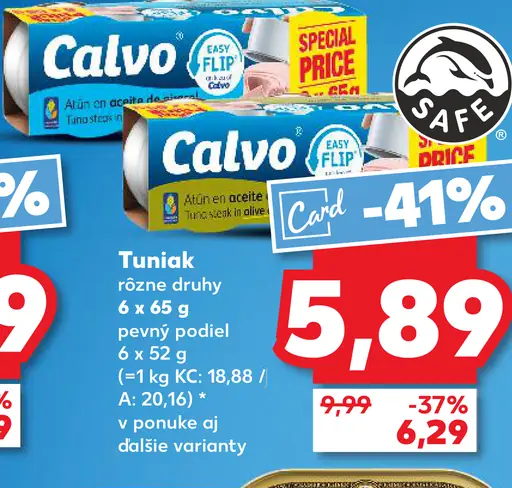 Calvo Tuniak rôzne druhy